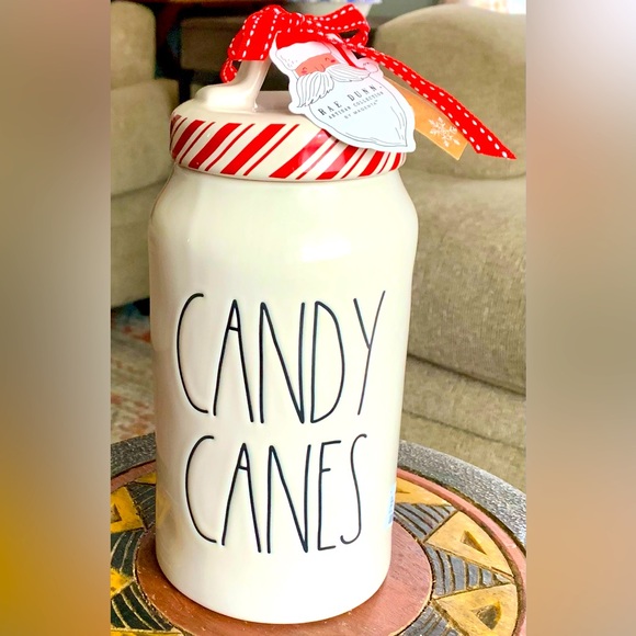 RaeDunn CANDY CANES Cylinder Christmas Canister Holiday Cookie Jar Farmhouse NEW - Picture 14 of 14